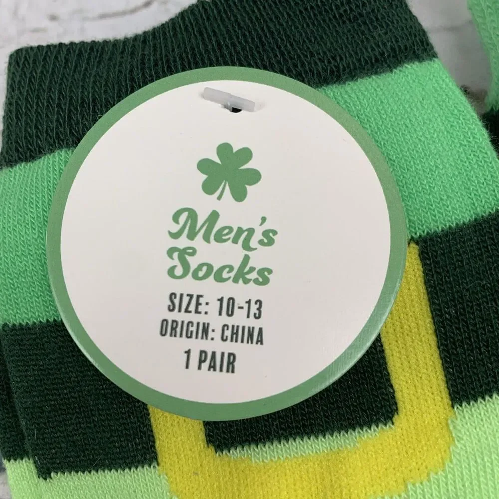 St. Patrick's Day 2 Pack Set Crew Socks [Shoe Size‎ 10-13] Multiple Designs